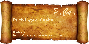 Puchinger Csaba névjegykártya